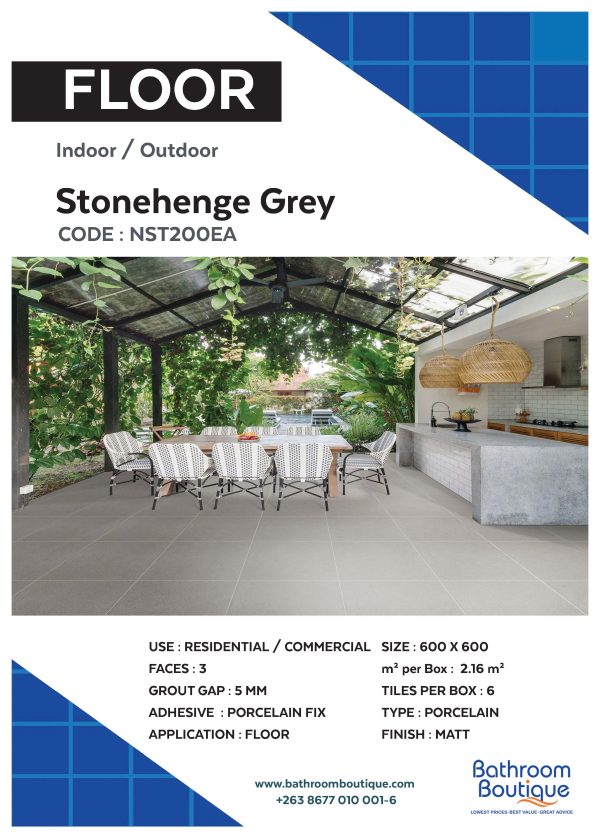 FT 60x60 M Stonehenge Grey Eco 2.16M2 - Image 2